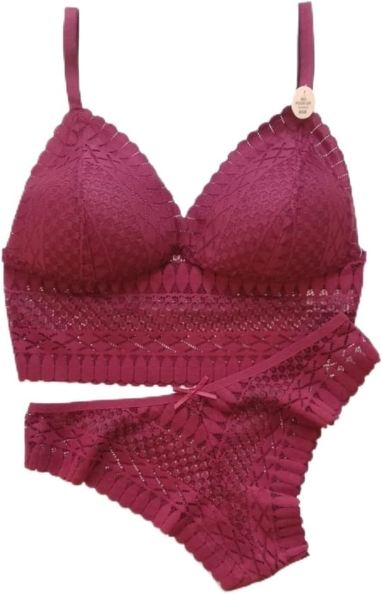 Koza Bordo Renk Bralet Takım Kırmızı 90B