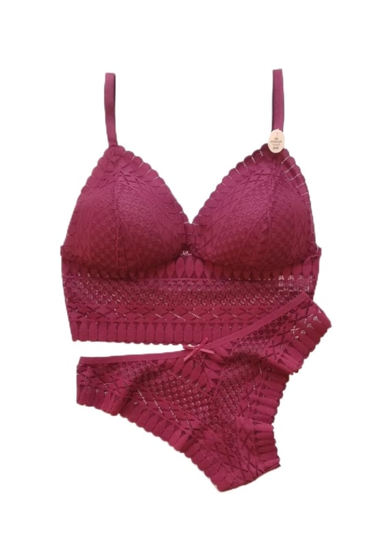 Koza Bordo Renk Bralet Takım Kırmızı 90B