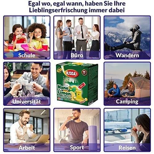 Koza Tek İçimlik Nane Limon Aromalı Toz İçecek 50li
