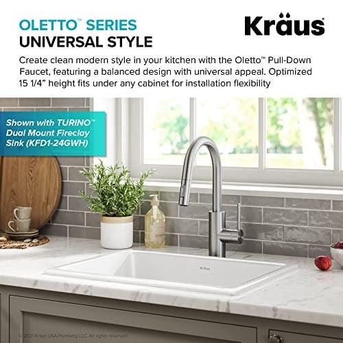 Kraus KPF-2620SFS Oletto Mutfak Bataryası, 40 cm, Noktasız Paslanmaz Çelik