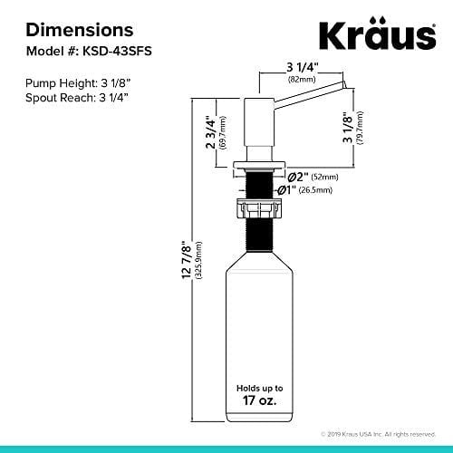 Kraus KSD-43SFS Mutfak Sabunu ve Losyon Dispenseri, Lekesiz Paslanmaz Çelik