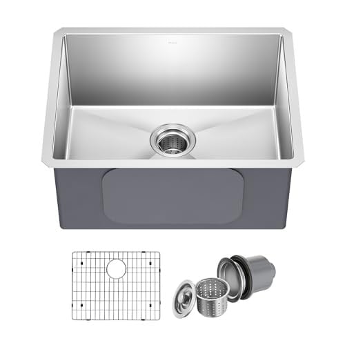 KRAUS Standart PRO 60 cm 16 Ayar Alttan Montaj Tek Kase Paslanmaz Çelik Mutfak Lavabosu, KHU101-23