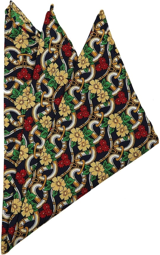Kravatkolik Çok Renkli Motif Baskılı İpek Mendil SPS357