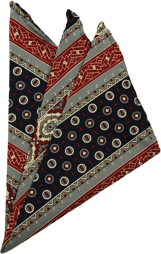 Kravatkolik Çok Renkli Motif Baskılı İpek Mendil SPS326