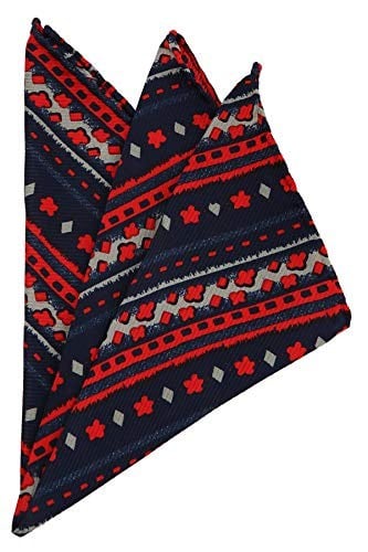 Kravatkolik Lacivert Motif Baskı İpek Mendil SPS194