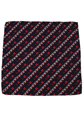 Kravatkolik Lacivert Motif Baskı İpek Mendil SPS229
