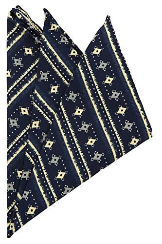 Kravatkolik Lacivert Motif Baskılı İpek Mendil SPS150