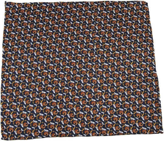 Kravatkolik Lacivert Motif Baskılı İpek Mendil SPS113