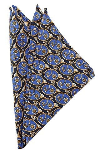 Kravatkolik Mavi Motif Baskılı İpek Mendil SPS137