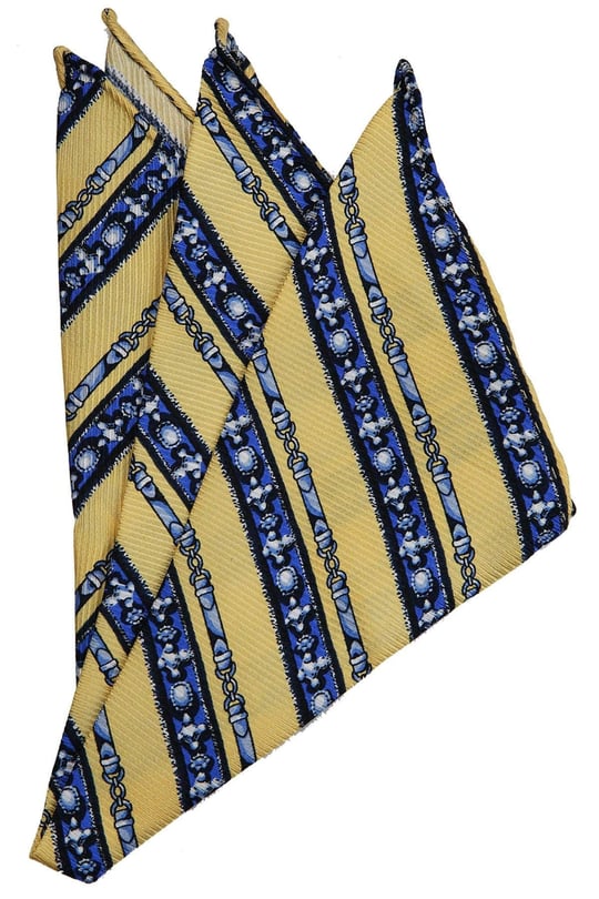 Kravatkolik Sarı Motif Baskılı İpek Mendil SPS325