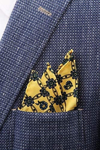 Kravatkolik Sarı Motif Baskılı İpek Mendil SPS286