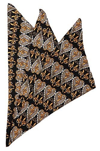 Kravatkolik Siyah Motif Baskılı İpek Mendil SPS383