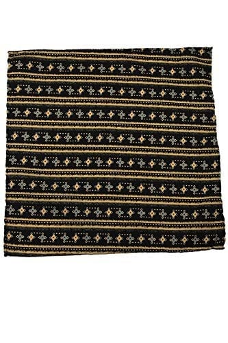 Kravatkolik Siyah Motif Baskılı İpek Mendil SPS328