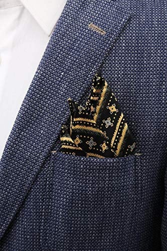 Kravatkolik Siyah Motif Baskılı İpek Mendil SPS328