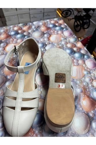 KREM, STRAPORA, SWİNG, LİNDY HOP, DANS VE SPOR AYAKKABISI, KAPALI BURUN, 1.5 CM TOPUK, DÜZ TABAN - Bedenler: 36 EU, 37 EU, 38 EU, 39 EU, 40 EU