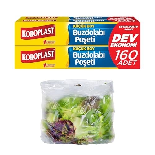 Küçük Boy Buzdolabı Poşeti Dev Ekonomi 160’lı, Yeni Ekonomik Buzdolabı Poşeti Küçük Boy 20x30 cm, BPA İçermez, Sızdırmaz Saklama Torbası, Meyve, Sebze, Yemek, Et, Tavuk, Gıda Saklama Torbası