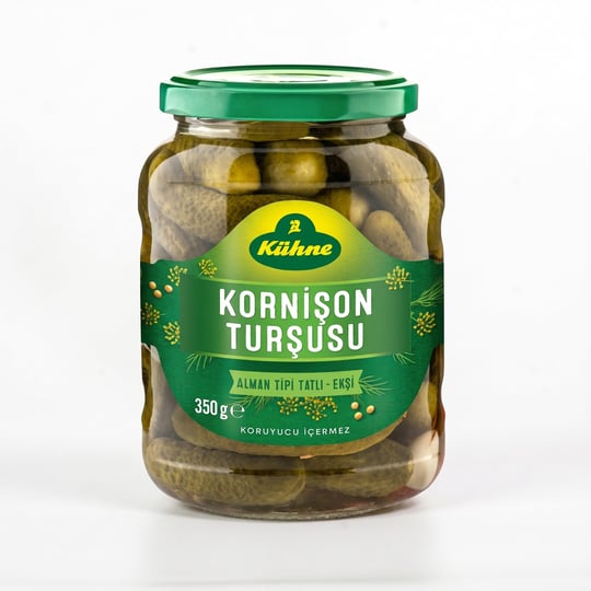 Kühne Alman Tarzı Gherkin Turşu Tatlı Tatlı Cam Kavanoz 350 ml