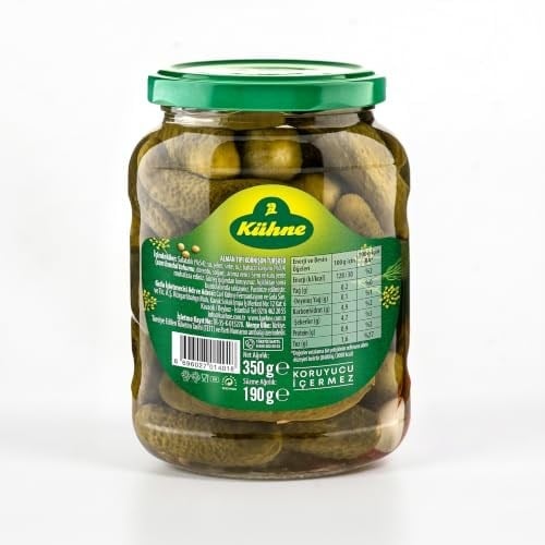 Kühne Alman Tarzı Gherkin Turşu Tatlı Tatlı Cam Kavanoz 350 ml