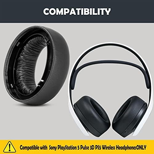 Kulaklık Yastığı Yedeği Uyumlu Playstation 5 Pulse 3D PS5 Kablosuz Kulaklıklar Yastığı Yumuşak Protein Derisi/Hafıza Köpüğü ile