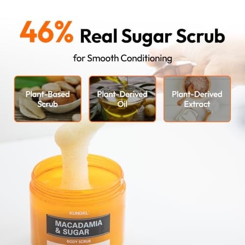 KUNDAL Macadamia Özlü Vücut Peelingi Macadamia & Sugar Body Scrub 550g (White Musk)