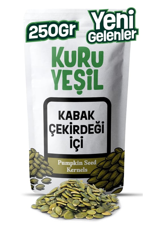 Kuru Yeşil Doğal Çiğ Kabak Çekirdeği İçi 250 gr - Tuzsuz, Katkısız ve Soyulmuş - Yüksek Protein ve Magnezyum Kaynağı Sağlıklı Atıştırmalık
