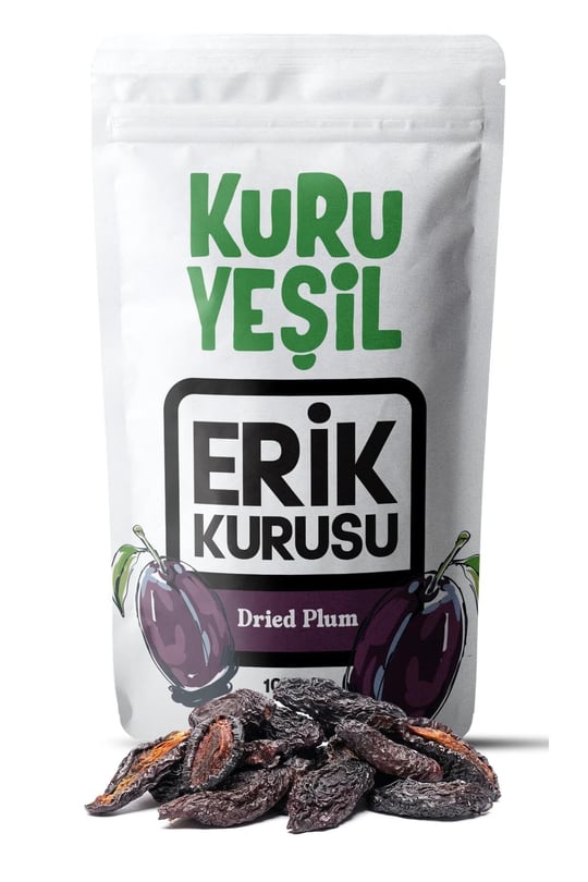 Kuru Yeşil Doğal Kuru Erik 50 gr - Şekersiz ve Katkısız, Sağlıklı Atıştırmalık, Yüksek Lifli, Vegan ve Glutensiz Kuru Meyve
