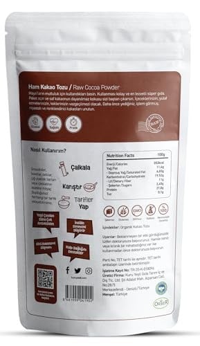 Kuru Yeşil Ham Kakao - Ham Kakao Tozu - Kakao Tozu - Naturel Kakao Tozu - Raw Cacao - 150 gr