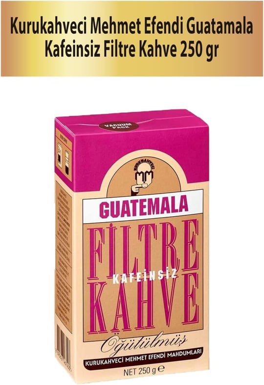 Kurukahveci Mehmet Efendi Kafeinsiz Guatemala Filtre Kahve 250 gr Vakum Ambalaj
