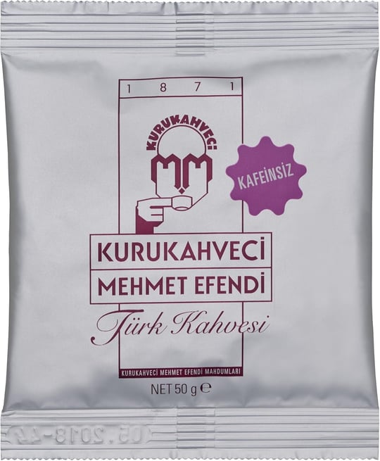 Kurukahveci Mehmet Efendi Kafeinsiz Türk Kahvesi 50gr Folyo Ambalaj