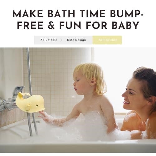 Küvet için Banyo Musluk Kapağı - Çocuklar için Banyo Bataryası Kılıfı, Banyo Zamanında Bebeği Çarpma Başından Korur Musluk Koruyucu Kapak Balina Tasarımı