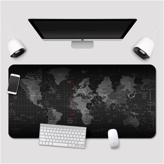 Kuzeys Büyük Boy 88x40 XXL Dünya Desenli Mouse Pad Kauçuk Kaymaz Alt Taban, Yumuşak Kumaş Oyuncu MousePad, Bilgisayar ve Dizüstü, Notebook Uyumlu 88 40