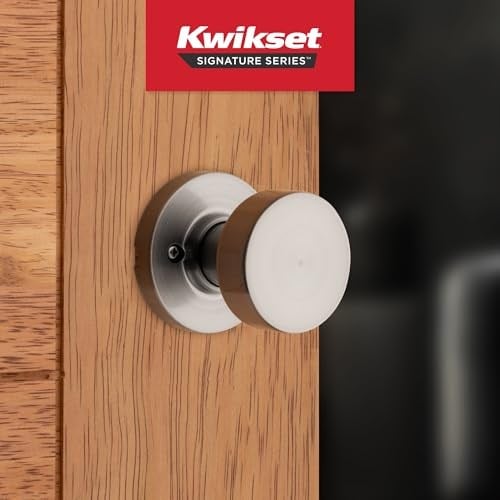 Kwikset 97880-936 Pismo Kapı Topuzu, Yuvarlak, Saten Nikel