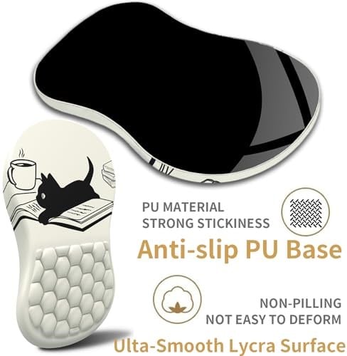 L-SPOUTTO Bilek Dayanaklı Mouse Pad, Ergonomik Mouse Pad Bilek Desteği, Dizüstü Bilgisayar için Rahat Bilgisayar Jeli Fare Altlığı, Masa Ofisi için Kaymaz PU Tabanlı Ağrı kesici Mousepad (12x8 inç,