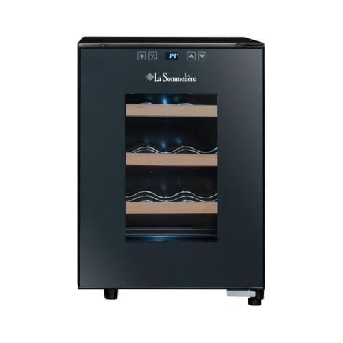 LA SOMMELIERE 12 Şişe Kapasiteli Şarap Dolabı LS12S, Siyah - Seçenekler: 12li, 34.5 cm x 67 cm x 49 cm, 38li, 36lı