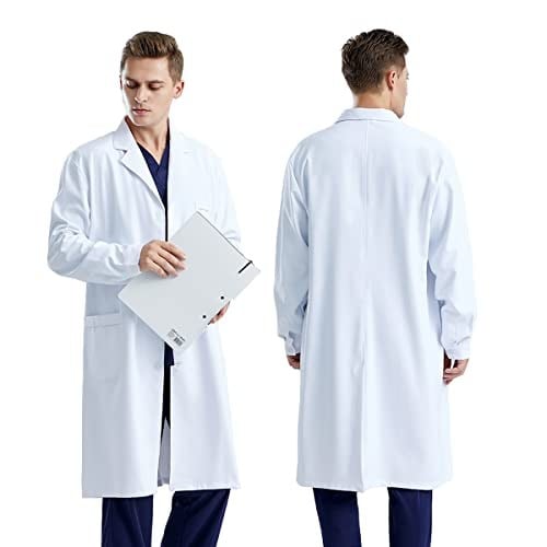 Laboratuvar önlüğü, pamuk, kadın, erkek, CoatCool önlük, beyaz, düğmeli, 3 cepli, uzun kollu, laboratuvar mantosu, kimya önlüğü, iş kıyafeti, doktor mantosu, koruyucu kıyafet, laboratuvar, hastane,