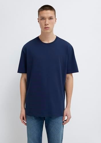 Lacivert Basic Tişört Loose Fit/Bol Rahat Kesim 066249-70497