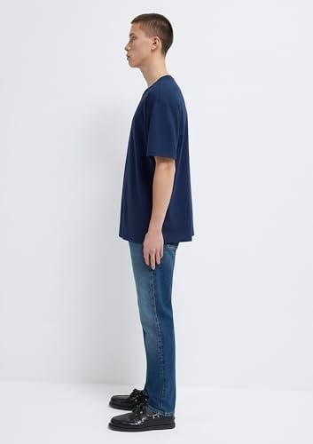 Lacivert Basic Tişört Loose Fit/Bol Rahat Kesim 066249-70497