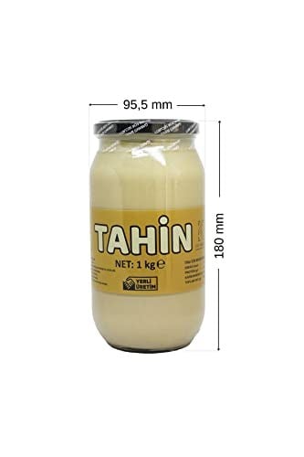 Laçoko 1 Kg Cam Kavanoz Tahin -%100 Doğal - Şekersiz- Katkısız - Veganlara Uygun - İnce Öğütülmüş Susam - Geleneksel Lezzet - Kahvaltı İçin İdeal - Pekmezle Karıştırılabilir - Demir Kaynağı