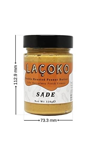 LAÇOKO 320 Gram Deneme Serisi Çifte Kavrulmuş Fıstık ve Az Kavrulmuş Fıstık Ezmesi
