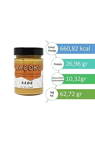 LAÇOKO 320 Gram Deneme Serisi Çifte Kavrulmuş Fıstık ve Az Kavrulmuş Fıstık Ezmesi
