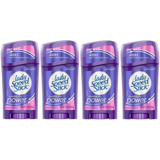 Lady Speed Stick Antiperspirant Deodorant Görünmez Kuru Yabani Frezya 1.5 oz (4lü Paket)
