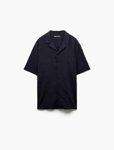 Lapel Neck Buttoned Short Sleeve Shirt