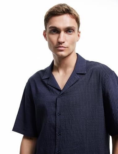 Lapel Neck Buttoned Short Sleeve Shirt