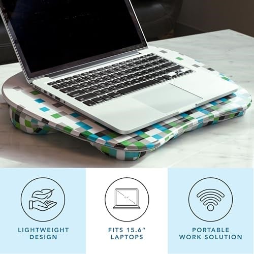 LAPGEAR MyStyle Portatif Lap Masa Minderi, Piksel Desenli, 39.6 cm Dizüstü Bilgisayarlara Uyar