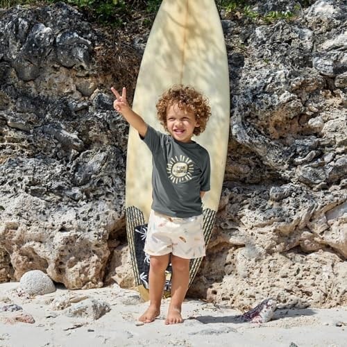 Lassig Sunshine UV Korumalı Kısa Kollu Mayo Tişört Deep Olive 12-18 Ay