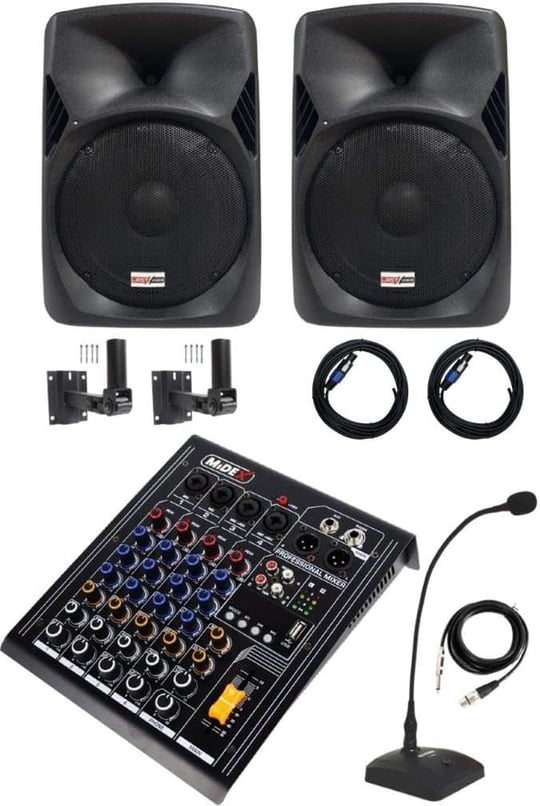 Lastvoice Hall Paket-2 Ses Sistemi Mixer Hoparlör Paketi (Kapalı Alan toplantıları İçin)