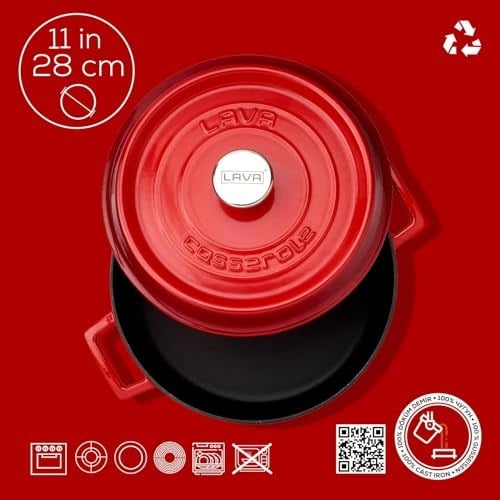 Lava Casserole Çok Fonksiyonlu, 3.40 Litre LVYST28K2R, Kırmızı/Siyah