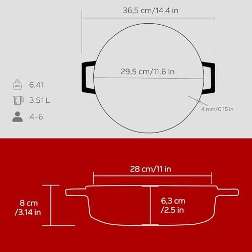 Lava Casserole Çok Fonksiyonlu, 3.40 Litre LVYST28K2R, Kırmızı/Siyah