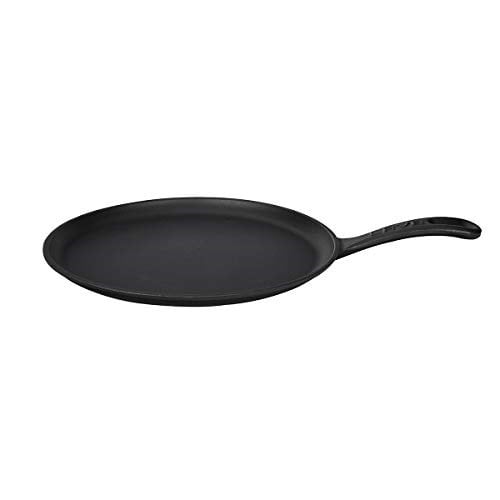Lava Döküm Krep / Pizza / Pancake Tavası, Yuvarlak, Metal Saplı, 26cm, Siyah - Bedenler: Ahşap Altlıklı, Standart, 26 cm, 20 cm