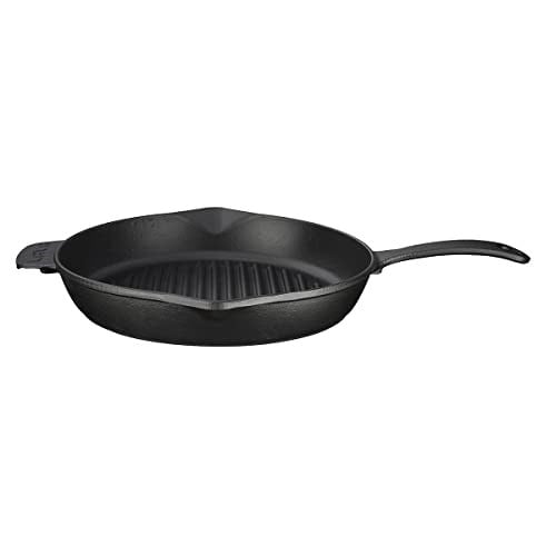 Lava Döküm Yuvarlak Izgara Tava, Metal Kulplu, 28 cm, Siyah - Seçenekler: 32.5 cm x 46.4 cm x 6.1 cm, Gri
